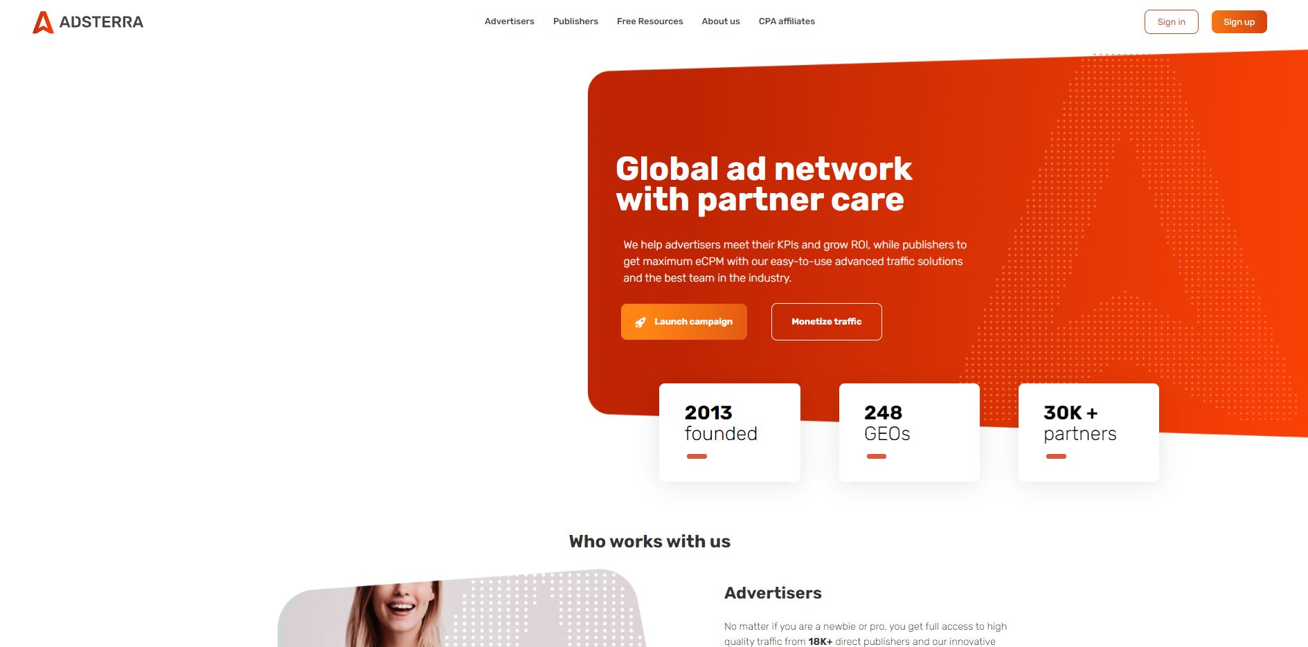 screenshot of Adsterra Ad Network